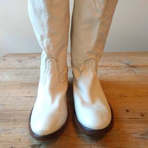 Frye boots. Soft white leather.